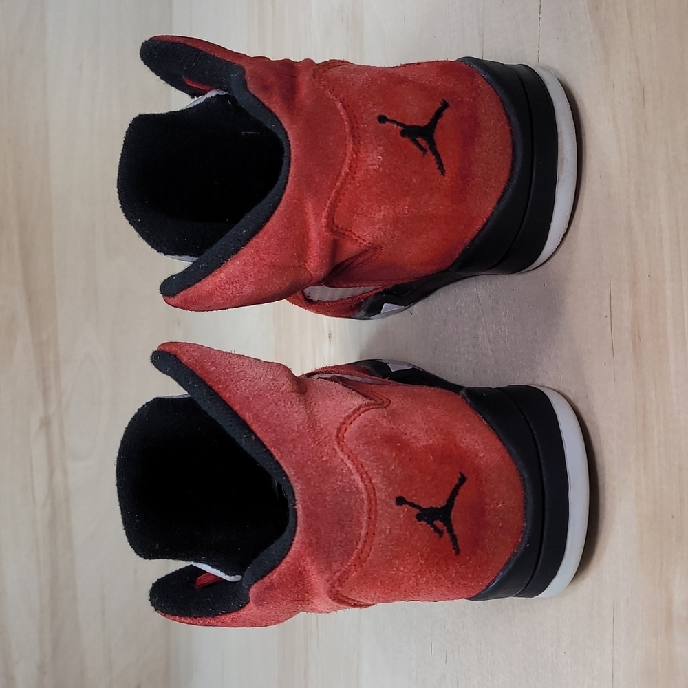 Nike Air Jordan 5 Retro Raging Bull Red Toro Bravo 2021 Suede Shoes 440889-600 - Picture 5 of 9
